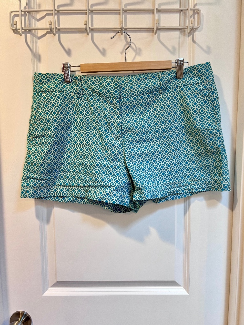 Sz. 12 LOFT Teal Geometric Shorts